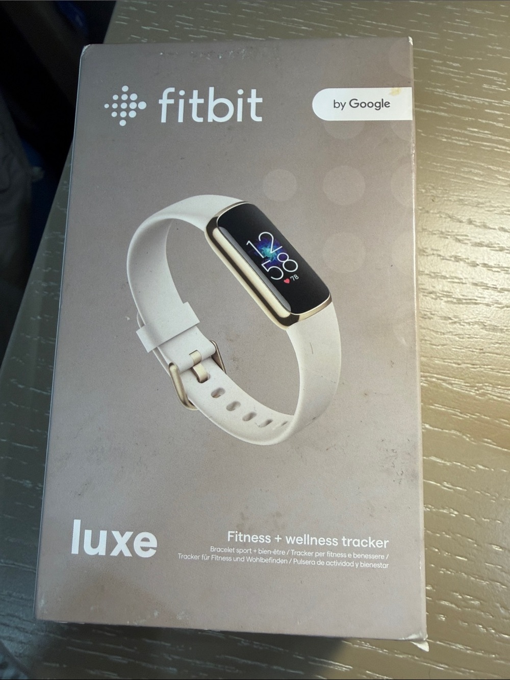 fitbit Luxe Fitness & Wellness Tracker - White Band with Gold Case